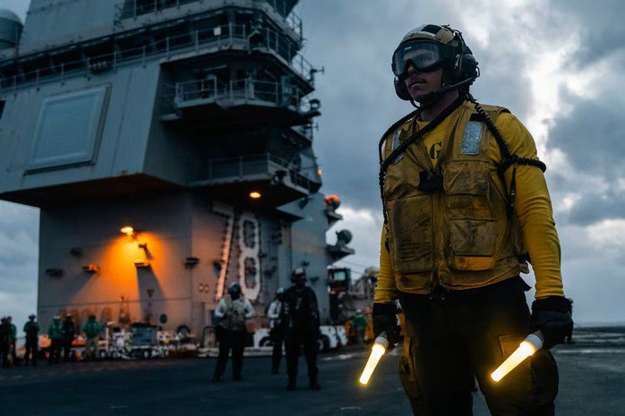 Tàu sân bay USS Gerald R. Ford ở căn cứ Hải quân Norfolk. Ảnh: Hải quân Mỹ