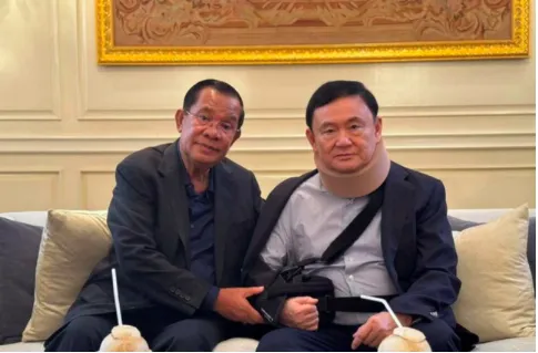 Ông Hun Sen sang Thái Lan thăm ông Thaksin, tháng 2/2024. (Ảnh: Fb)