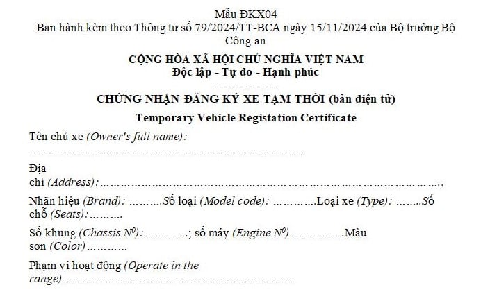 giấy chứng nhận đăng ký xe