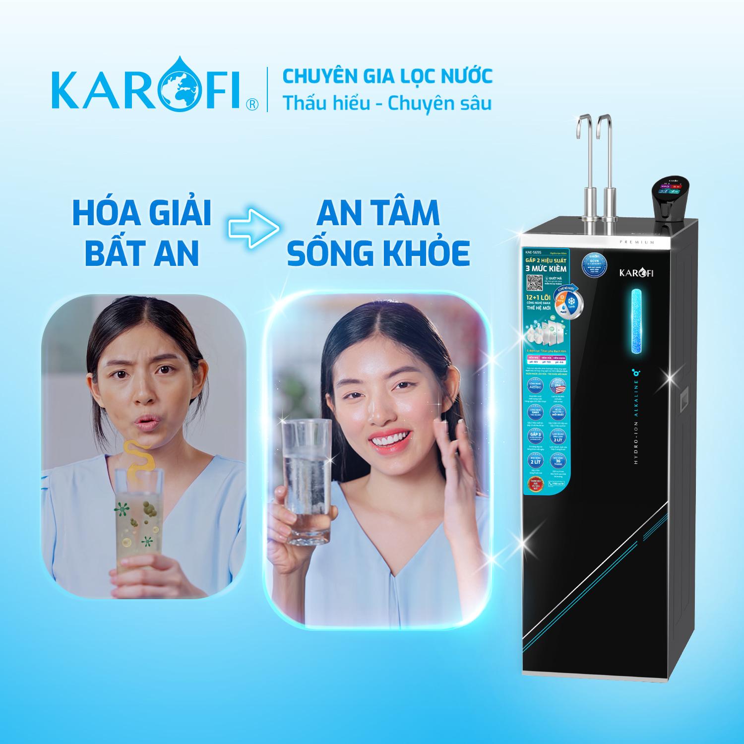 Nguồn nước sạch và tốt từ máy lọc nước Karofi S695 giúp người dùng an tâm sống khỏe, tươi trẻ mỗi ngày