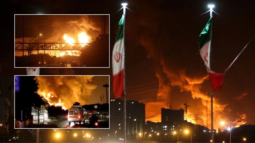 Israel tấn công trúng kho nhiên liệu Iran hôm 15/6 (ảnh: Reuters)